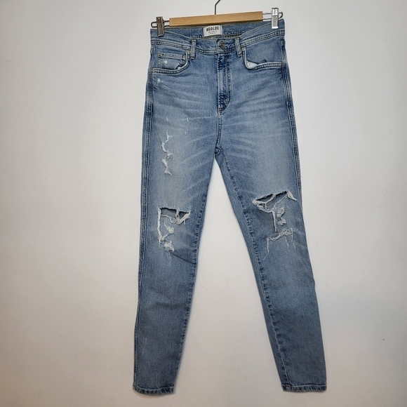 AGOLDE Super High Rise Skinny Distressed Jeans Size 26 - Picture 1 of 16